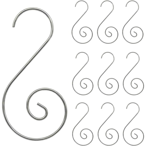 120 PCS Ganchos para Adornos Navideños Ganchos en S para Árboles de Navidad Percha para Adornos Gancho Colgante de Alambre de Metal para Árboles de Navidad Bolas de Navidad Decoraciones para Fiestas