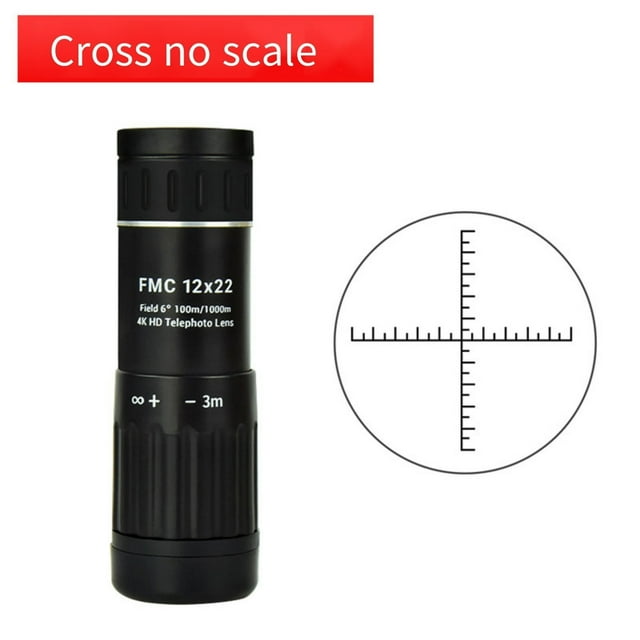 Fiudx Binoculares para Poca Luz, Monocular Compacto de 12X22, Telémetro Estabilizado para Exteriores, Visión Nocturna Avanzada, Observación de Aves, Senderismo, Diseño Ideal para Viajes.