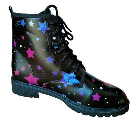 

Paiwinds Boots for Women Women s Lace Up Comfortable Thick Soled Short Boots British Style Women s Boots Multicolor