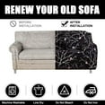 thumbnail image 6 of Neween Sofa Cover High Stretch Elastic Fabric 1 2 3 Seater Sofa Slipcover Chair Loveseat Couch Cover Polyester Spandex Furniture Protector Cover with 1 Pillowcase (2 Seater, Black Pattern), 6 of 7