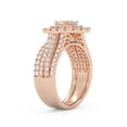 thumbnail image 4 of AFFY Double Halo Bridal Ring Set for Women Center 6X4mm Oval Cut Lab Created Moissanite Engagement Wedding Ring in 14K Rose Gold Over Sterling Silver Size-9.5, 4 of 6