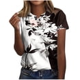 thumbnail image 1 of Chemises à Manches Courtes pour Femmes Mode Décontractée Chemises Imprimées Manches Courtes Tee-Shirt Ample Blouse Col en V Blouses à Manches Courtes pour Femmes, 1 of 5