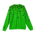 thumbnail image 4 of Men's V-neck Long-sleeved Ribbed Knit Pullover Light Green B S, 4 of 5