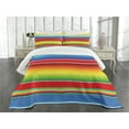 thumbnail image 3 of Ambesonne Rainbow Quilted Bedspread Set 3 Pcs, Mexican Pattern, King Size, Multicolor, 3 of 5