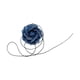 thumbnail image 4 of Gargantilla de flores con cordones ajustables, elegante y grande collar de flores para fiesta de graduación Denim oscuro, 4 of 8