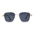 thumbnail image 2 of Unique Steam Punk Bolt and Spring Rectangle Metal Rim Sunglasses Gold Black, 2 of 4