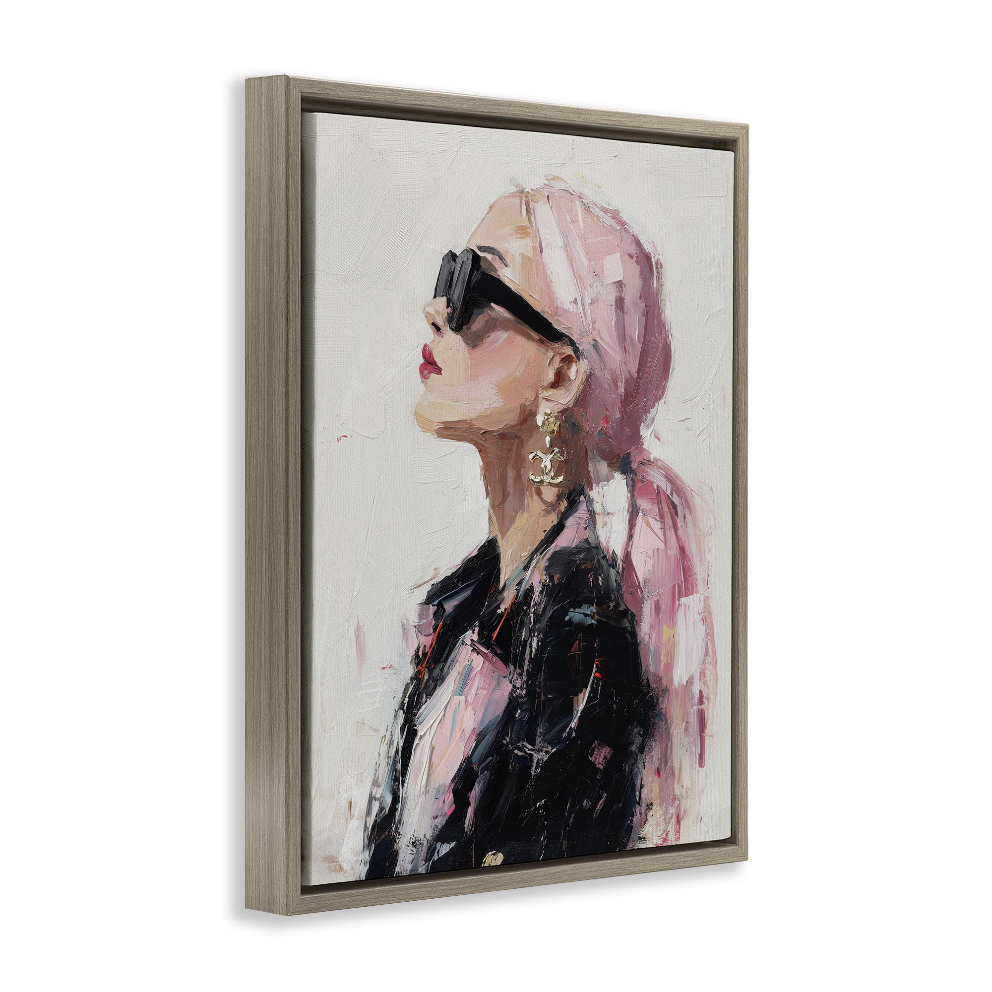 Stupell Industries Pink Daydream Impression Brown Framed Floater Canvas Wall Art, design by Svetlana Aleynikova