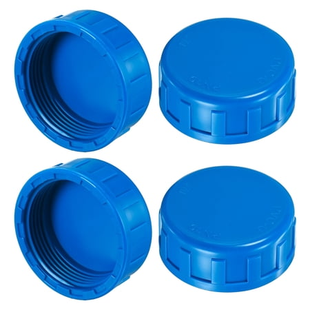 Uxcell 4-Pack 1-1/2 Inch UPVC Sprinkler Cap Female Thread Sprinkler Head Caps for Yard/Garden/Watering Irrigation Systems Inner Teeth End Pipe Plugs [Blue]