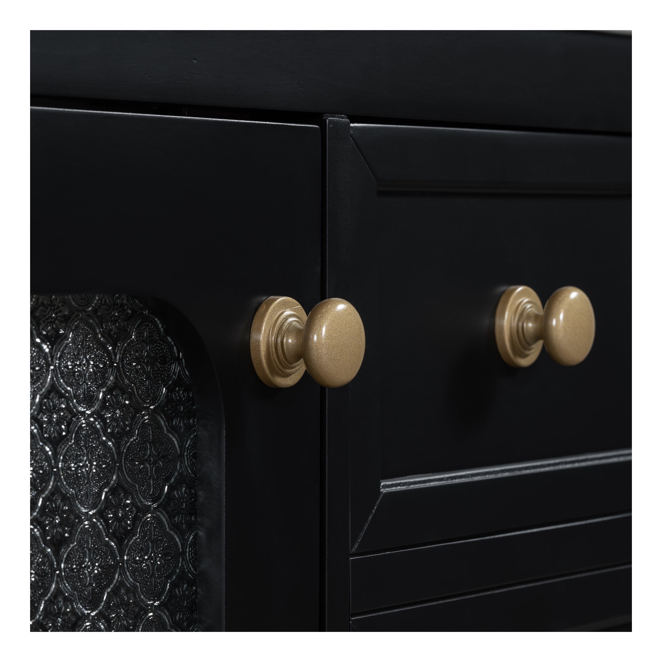 Seranor Modern Bathroom Vanity with Ceramic Sink, Shelves, Drawers, Wood, Black