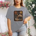 thumbnail image 2 of T-Shirts pour Femmes Élégants, Mode Décontractée, Imprimé, Coupe Ample, Col Rond, Confortable, Doux, Respirant, pour Usage Quotidien, 2 of 4