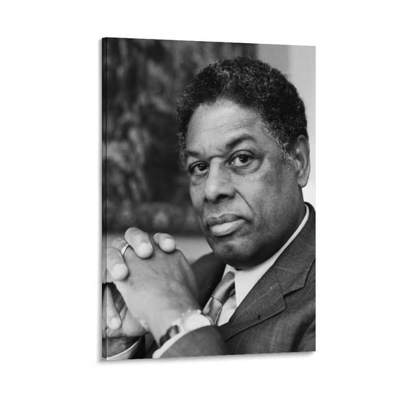 Economist Thomas Sowell Portrait Black And White Vintage Poster Canvas Wall Art For Room Aesthetic And Decor Poster For Bedroom Living Room Bathroom Kitchen Office Decor