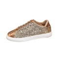 thumbnail image 2 of Miluxas Glitter Sneakers Sparkly Low Top Sequins Sneakers Lace Up Tennis Shoes Comfort Bling Shoes Fashion Shiny Walking Shoes A2-Gold 7(39), 2 of 9