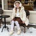 thumbnail image 2 of BIGWOW Girls Winter Boots Warm Fuzzy Snow Boots Faux Fur Lined Boots for Kids Non-Slip Sole Beige 8 Toddler, 2 of 6