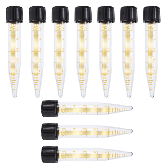MasteelfCA 10 Pcs 5ml Glass Test Tube Centrifuge Vial Clear Sample Storage Container Device