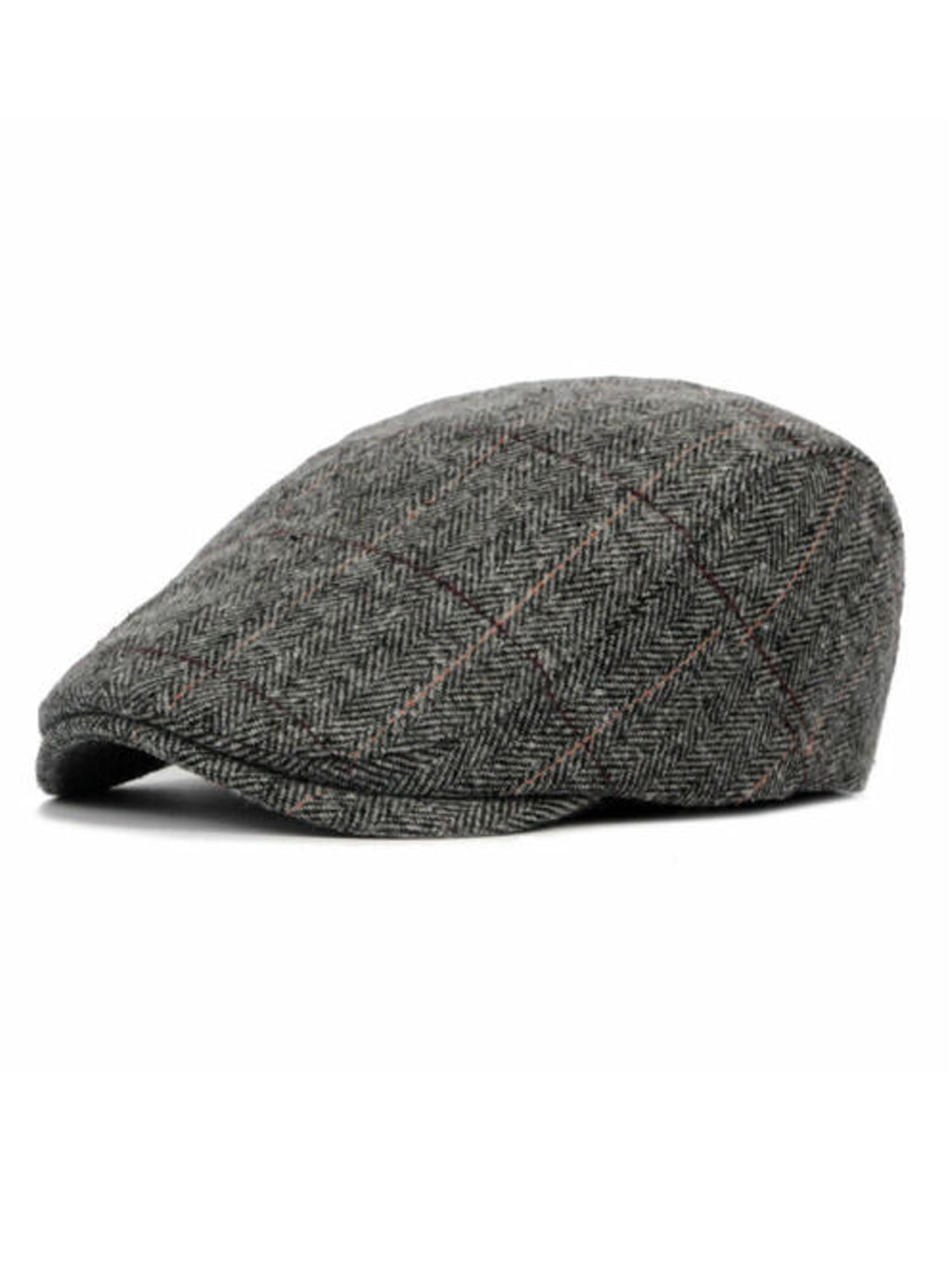 Donegal Brown Tweed Newsboy Peaky Blinders Flat Cap Bakerboy Wool Gatsby Hat 
