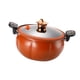 thumbnail image 3 of Olla a presión micro calabaza antiadherente olla de sopa multifuncional estufa de gas herramienta de cocina universal con tapa de vidrio marrón 28 cm, 3 of 10