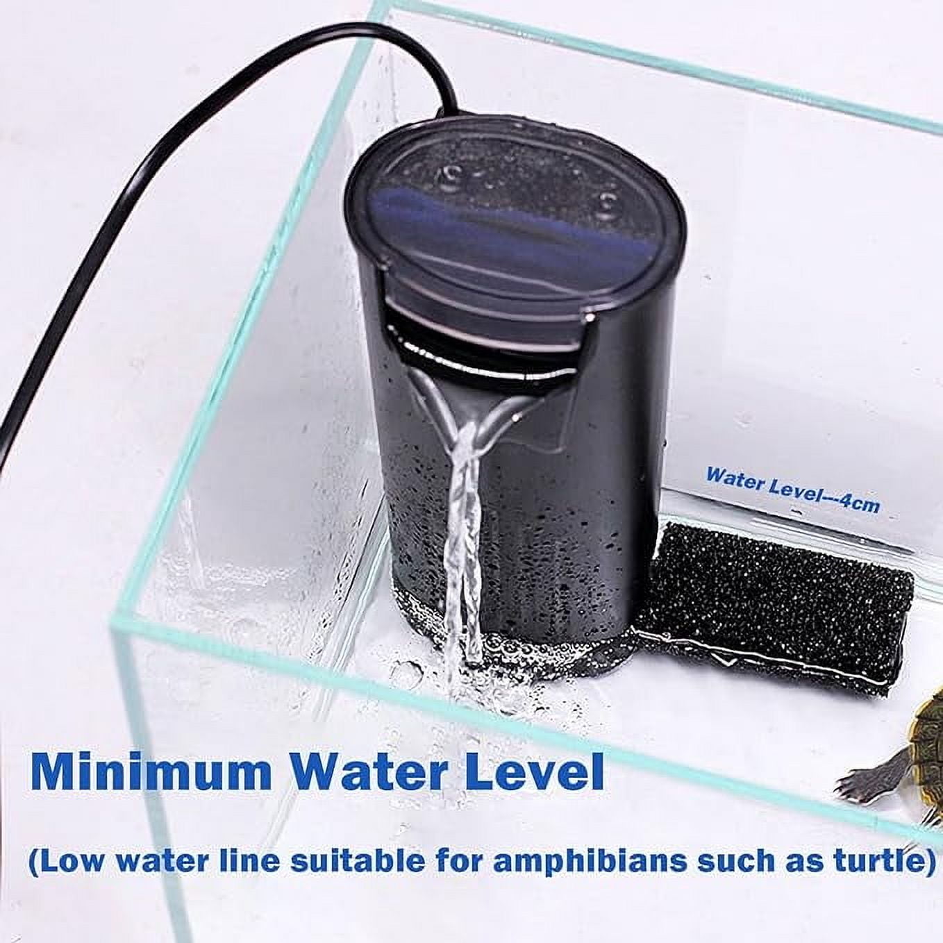 Upgraded Turtle Tank Filter, Aquarium Internal Filter Fish Tank Filter for 5 to 40 Gallons (Approx. 15.7 Liters) Ultra Silent Fast High Efficiency Filtration Waterfall Filter (Filter)