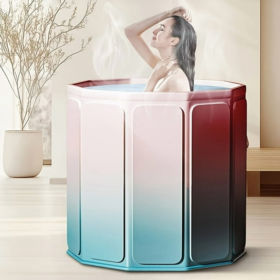 Portable Foldable Ice Bath Tub - Compact Space-Saving Bath Tub For Home & Outdoor Use, Ideal For Ice & Hot Baths, Easy Storage, Perfect For Small Bathrooms & Spaces Cold Bath Plunge Tub