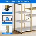 thumbnail image 2 of DWVO 9 Tier Kitchen Bakers Rack with Power Outlets, 39 Freestanding Microwave Stand with Wine Rack & Goblet Holder, Kitchen Storage Shelf Organizer for Home Kitchen, White Gold, 2 of 6