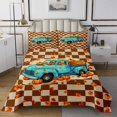 thumbnail image 1 of Erosebridal Autumn Harvest Pumpkins Coverlet Set Queen,Rustic Farm Truck Bedding Set,Geometric Patchwork Grid Bedspread Sets Queen Size,Lightweight Room Decoration,3pcs, 1 of 6