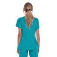 thumbnail image 2 of Grey's Anatomy Signature 2130 Women's Mock Wrap Scrub Top Teal XXS, 2 of 2
