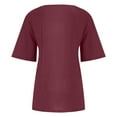 thumbnail image 4 of Wine S WIZUTIZ Top for Women up to 60% Off Holiday Beach Trendy Loose Fit Shirts Short Sleeve Oversize Solid Tshirts Cozy Style Crew Neck Fashion Tops Breathable Work Out T-shirt Lightweight Ladies T, 4 of 4