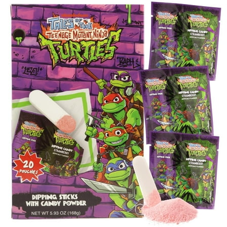 TMNT Dipping Sticks and Powder Candy, Birthday Party Treats, 20 Count, 5.93 Ounce Box