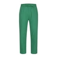 thumbnail image 4 of Tdoqot Mens Cotton and Linen Chinos Pants- Casual Drawstring Comftable Elastic Waist Jogger Pants Green, 4 of 6