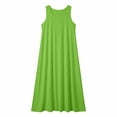 thumbnail image 4 of NTACZA Shift Summer Dresses for Women 2026 Plus Size Solid Maxi Crew Neck Loose Green, 4 of 6
