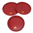 thumbnail image 4 of ZPSHYD Ensemble Exquis de 4 Plateaux de Service de Mariage Rouges de Style Chinois - Assiettes en Bois élégantes pour le Thé, le Café, les Collations, les Fruits et les Bonbons (Rond), 4 of 14