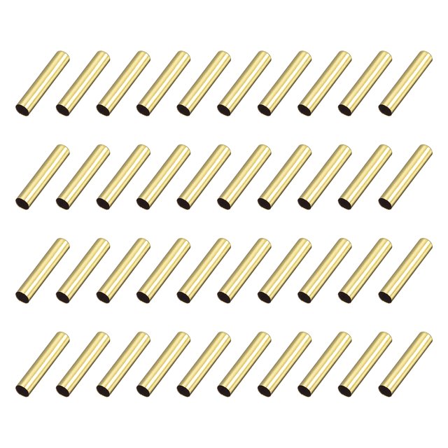 Unique Bargains 40Pack 4x22mm Metal Shoelace Tips Column Shoelace Repair Cords End Tips Gold