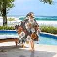 thumbnail image 3 of Yayeee Kids Hooded Towel with Hand Pockets Beach Soft Absorbent Bath Wrap 50 x 23.5 inch, Black Plaid Floral, 3 of 5