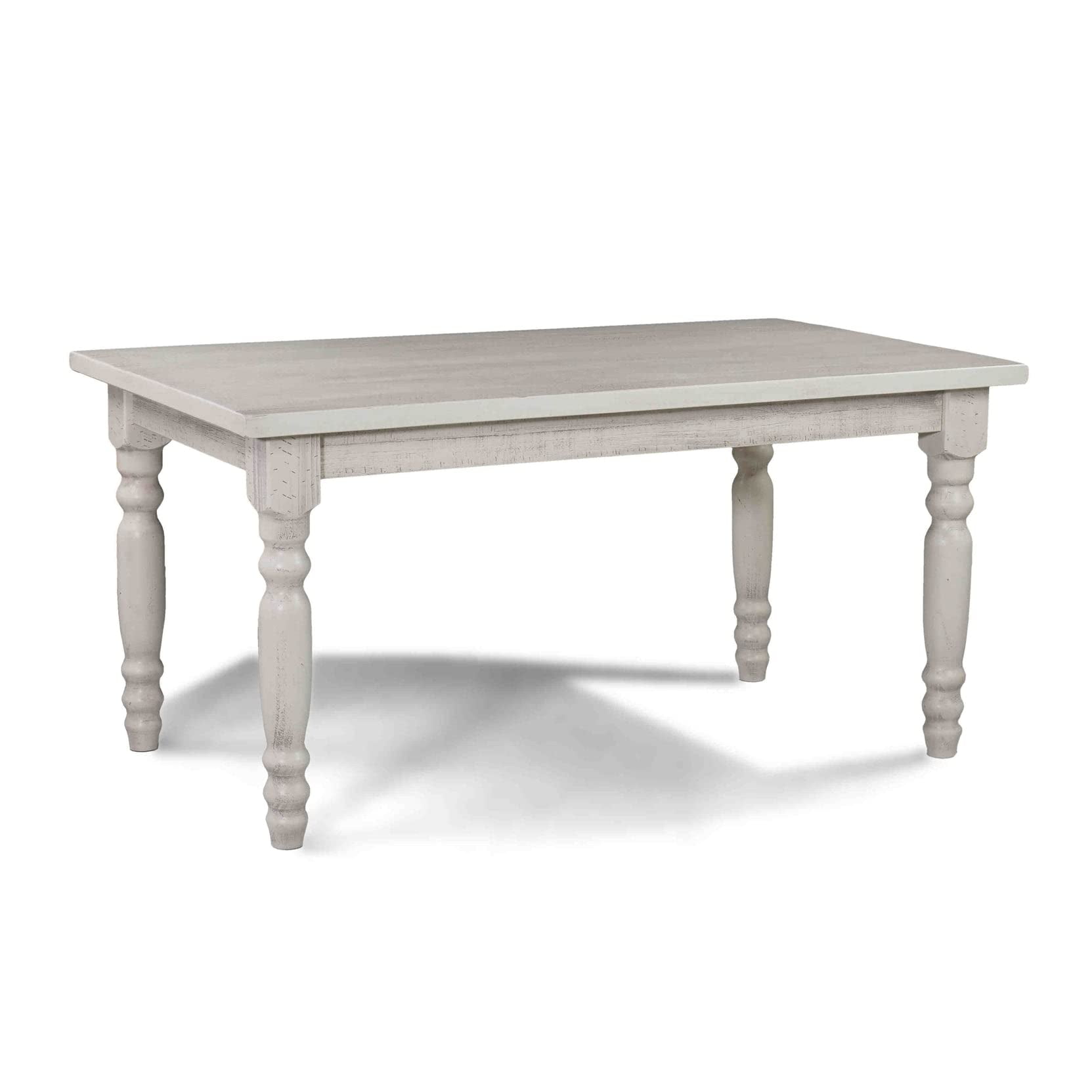 Grain Wood Furniture Valerie Original Solid Wood 63" Dining Table, Off-White