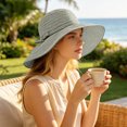 thumbnail image 6 of QSAWXQZ Women's Striped Sun Hat Wide Brim Bow Foldable Beach Summer Outdoor Hat Lightweight Travel Headwear Free Size, 6 of 6