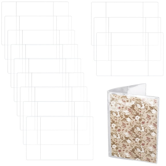 12Pcs Clear Planner Cover PVC Notebook Covers 9 x 6.2 Inch Transparent Waterproof Hardcover Book Pocket Small Planners Binder Sleeve