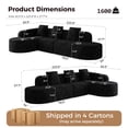 thumbnail image 5 of U-Shaped Modular Sectional Sofa Set with Chaise, Boneless Deep Seat Couch, No Assembly Required, Black, 5 of 8