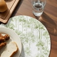 thumbnail image 3 of Watercolor Forest Sage Green Round 13 Inch Placemats Set of 2, Abstract Art Modern Trees HeatResistant Non Slip Place Mats for Dining Table, Wipeable Braided Kitchen Table Mats for Housewarming, 3 of 9