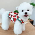 thumbnail image 2 of Reheyre Cartoon Strawberry Pattern Warm Pet Dog Vest - Cosplay Pet Clothes for Casual Wear, 2 of 8