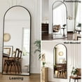 thumbnail image 3 of Mirrasia 71.3" x 26" Arched Full Length Mirror Full Body Oversize Mirror Wall Mounted, Black, 3 of 5