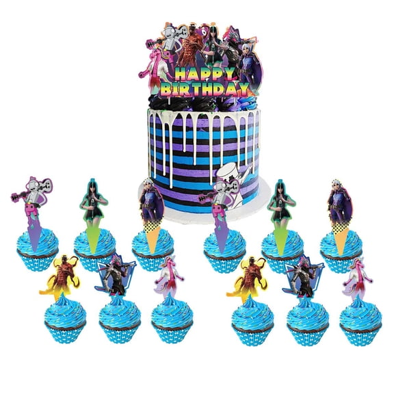 Battle Royale Fort Video Game Cake Topper Cupcake Set Party Supplies Decoration Birthday Decor Kit
