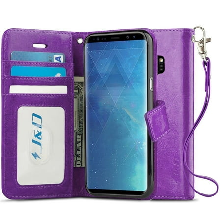Galaxy S9 Plus Case, J&D [RFID Blocking Wallet] [Slim Fit] Heavy Duty Protective Shock Resistant Flip Cover Wallet Case for Samsung Galaxy S9 Plus - [Not For Galaxy S9] - Purple