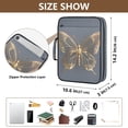 thumbnail image 3 of Haosy Accordion File Organizer Zipper Binder 500 Sheet 6-Tab Expanding File Folder Multi-Pocket 1.2 Inch 3 Ring Luxury Butterfly, 3 of 7