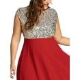 thumbnail image 3 of Gvmfive Women Plus Size Dresses Sequins Sleeveless Chiffon Swing Dress, 3 of 7
