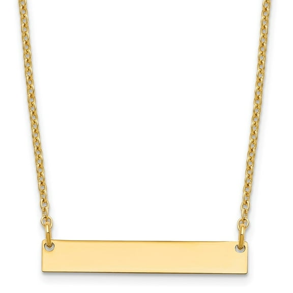 Auriga Fine Jewelry 925 Sterling Silver Gold-plated Polished Blank Bar Necklace for Women 18"