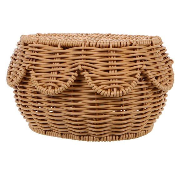 AURARMLET baskets for storage Wicker Storage Basket Brown Natural Storage Women Wardrobe Storage 1Set