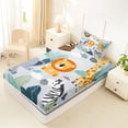 thumbnail image 4 of Erosebridal Zoo Lion Twin Sheet Set,Tropical Monstera Leaf,3-Piece, 4 of 6