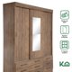 thumbnail image 2 of Mueble Armario Closet Ropero KingsHouse Espejo Puertas Doble Vista Café 180x50x220 cm, 2 of 8