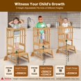 thumbnail image 3 of Toddler Standing Tower - Adjustable Height Toddler Kitchen Stool Helper - Kids Kitchen Step Stool for Learning with Removable Safety Railing Natural, 3 of 16