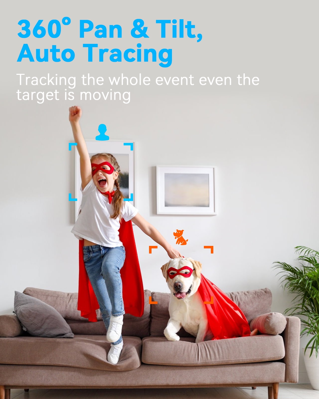 Camera for Home Security Indoor, Pan & Tilt, Cry Detection for Baby, 2.5K 4MP QHD, Night Vision, Motion Detection & Tracking, 2-Way Audio, Nanny, Pet, 2.4G WiFi, Local&Cloud Storage