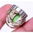 thumbnail image 2 of Copper Green Turquoise - Arizona Gemstone 925 Sterling Silver Bali Ring s.6 A377, Beautiful Jewelry For Woman, New Year Sale, Valentin's Day Gift, 2 of 2